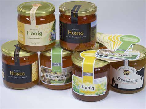Honig-Gläser mit individuellen Etiketten