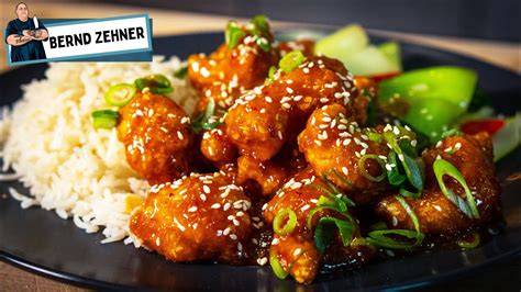 Honig-Hähnchen mit Sesam in einer Pfanne