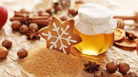 Honig-Lebkuchen mit verschiedenen Honigsorten
