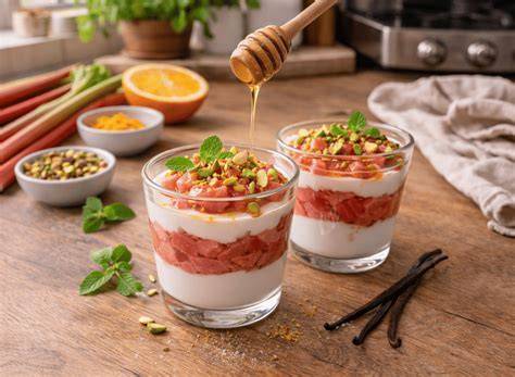 Honig-Limetten-Sauce über Kompott