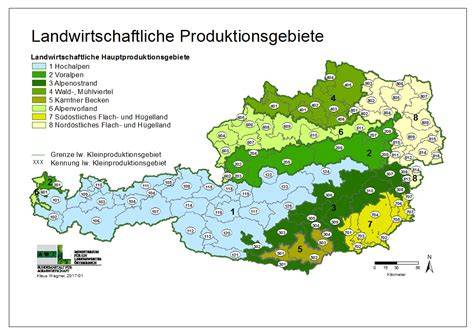 Honigarten und Produktionsgebiete in Österreich