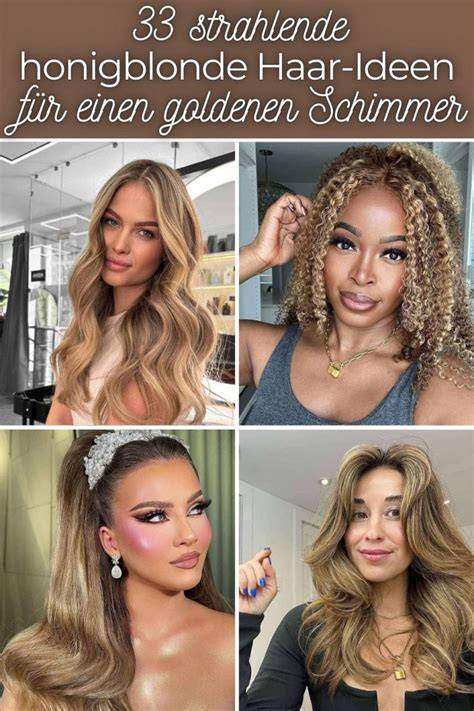 Honigblonde Haarfarbe mit goldenen Reflexen