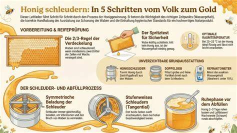 Honigernteschritte: Entdeckeln, Schleudern, Sieben