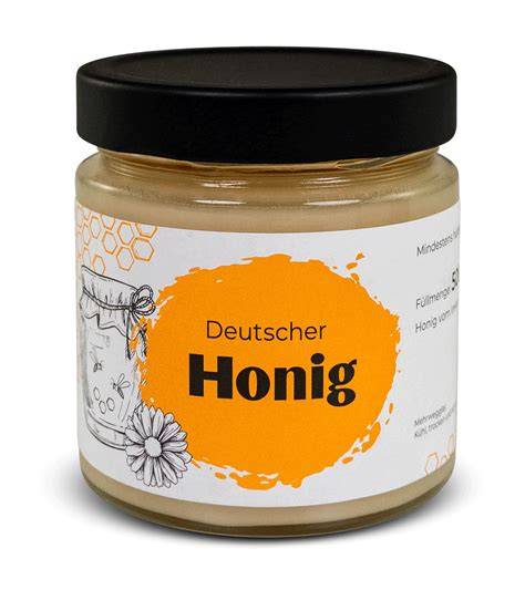 Honigglas mit Etikett 