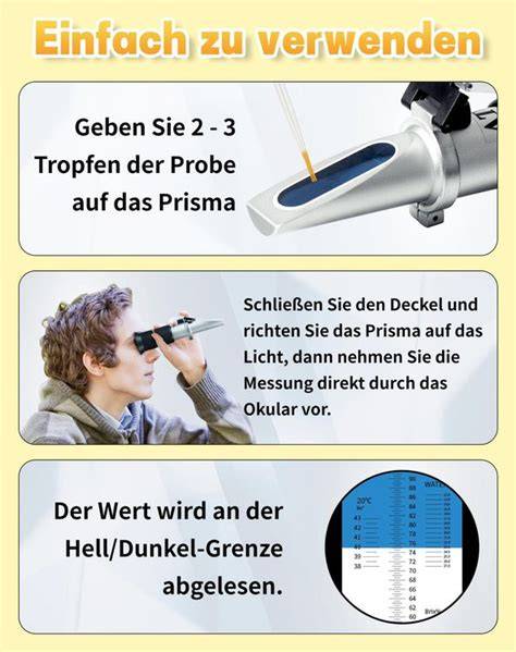 Honigprobe auf Refraktometer-Prisma