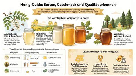Honigsorten und Konsistenz-Infografik