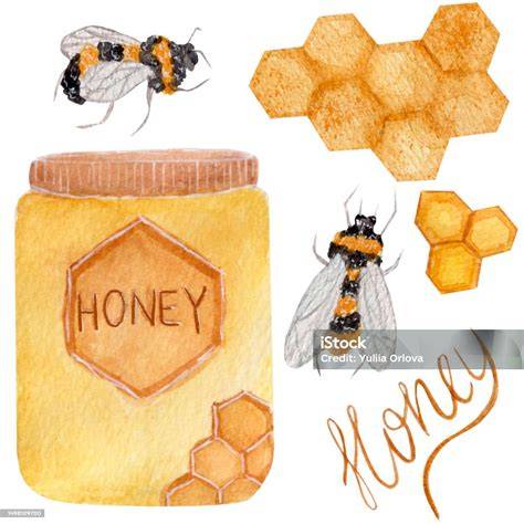 Honigwabe und Marmeladenglas nebeneinander