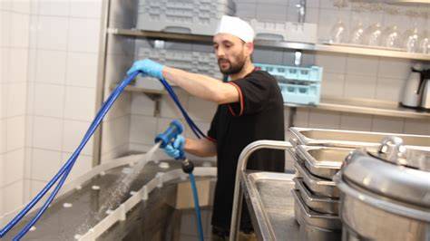 Hygienische Reinigung der Gewerbe-Eismaschine in Einzelteilen