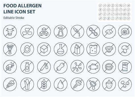 Icons für Allergene: Gluten, Laktose, Tierische Bestandteile