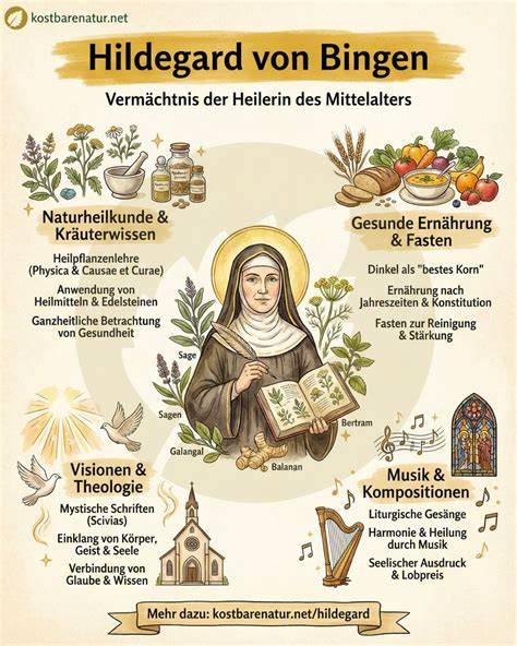 Ikonografie: Hildegard von Bingen, Heilpflanzen-Rezept