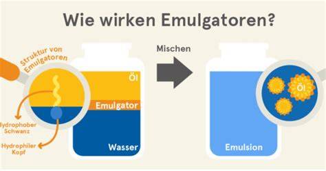 Illustration: Funktion üblicher Zusatzstoffe (Emulgatoren, Enzyme, Feuchthaltemittel)