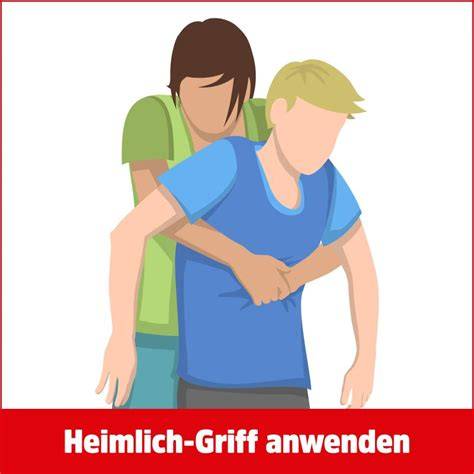 Illustration: Heimlich-Manöver und Rückenklopfen bei Verschlucken
