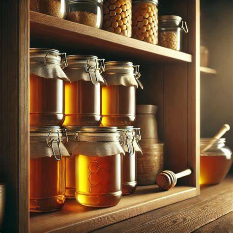 Illustration: Ideale Lagerung von Honig - dunkel, kühl, luftdicht