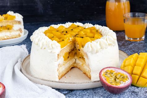 Illustration: Schichten der Mango-Maracuja-Torte