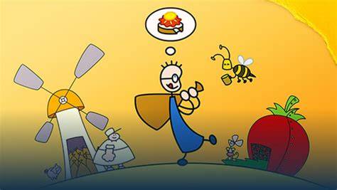 Illustration: Tom, ein Erdbeermarmeladebrot und seine Freunde im Wald