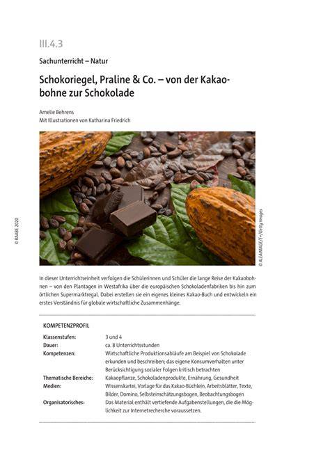 Illustration: Von der Kakaobohne zur Praline - Herstellungsstufen