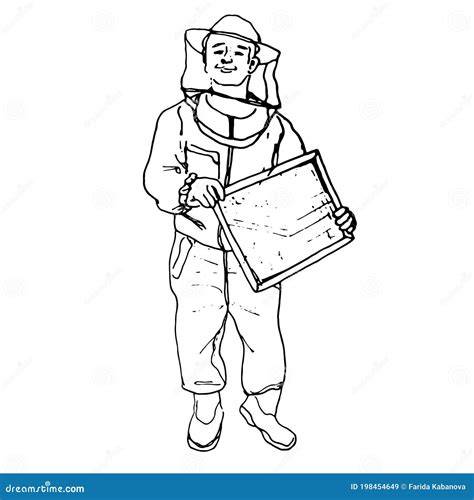 Illustration österreichischer Imker, handgezeichnetes Design