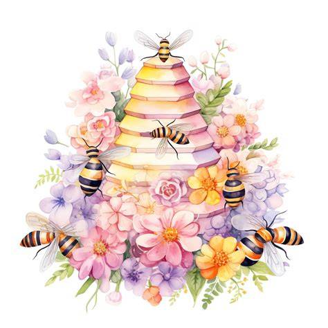Illustration Bienenvolk und Landschaft mit Markierung 3 km Schutzradius