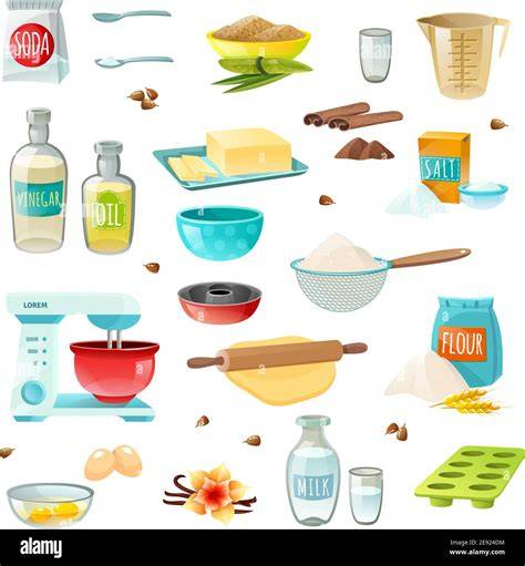 Illustration Inhaltsstoffe: Mehl, Butter, Zucker, Eier