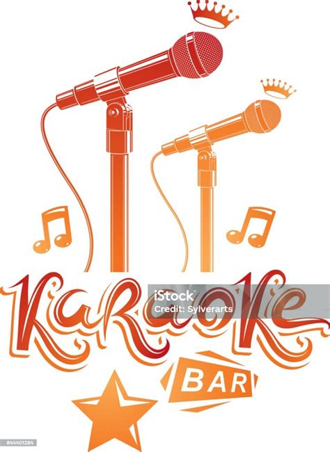 Illustration Karaoke-Mikrofon und Noten
