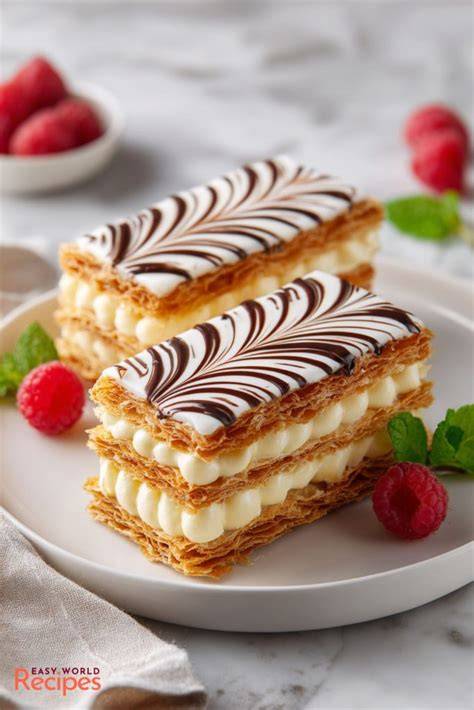 Illustration Mille-feuille vs. russischer Napoleon: Schichtenaufbau