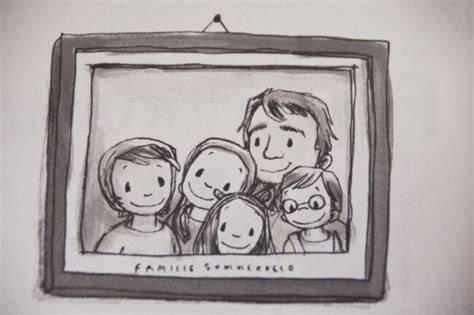 Illustration der Hauptfiguren: Frau Honig und Familie Sommerfeld