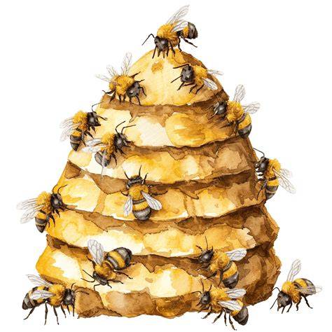 Illustration der Honigentstehung im Bienenstock