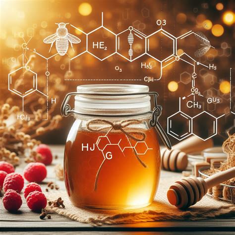 Illustration der Honigzusammensetzung: Zucker, Wasser und Enzyme