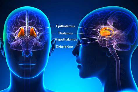 Illustration des Hypothalamus im Gehirn mit Hunger-Regulierung