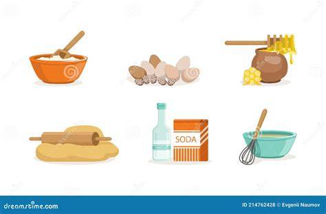 Illustration von Backzutaten und Natriumcarbonat
