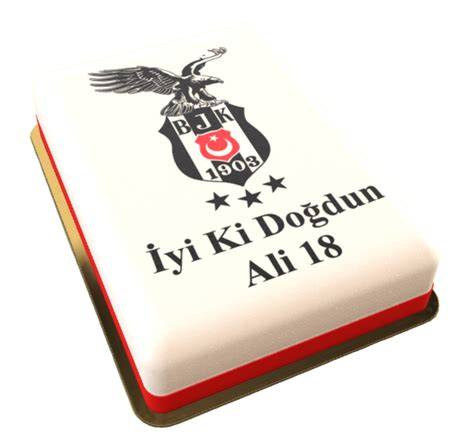 Individuelle Besiktas Torte mit Vereinslogo und personalisierter Dekoration