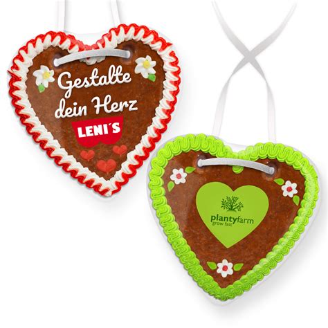 Individuelle Lebkuchenherzen mit Firmenlogo oder Spruch