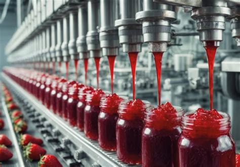 Industrielle Marmeladenproduktion in einer Fabrik