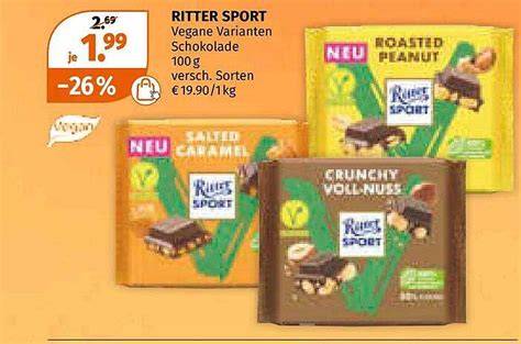 Infografik: Übersicht vegane Ritter Sport Sorten