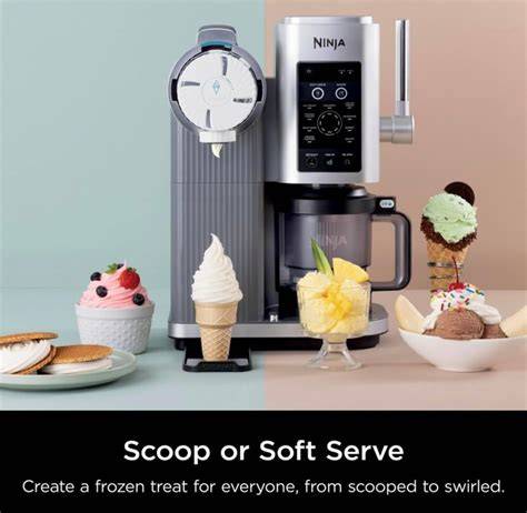 Infografik: Ablauf der Ninja Creami Softeis-Herstellung - von Basis bis Soft Serve