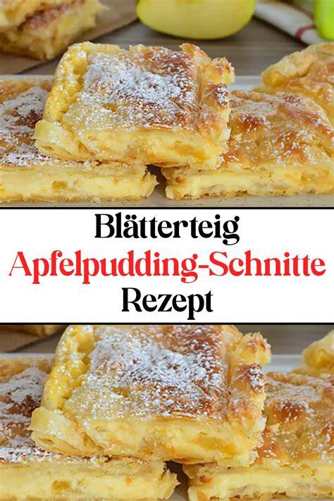Infografik: Aufbau der Apfel-Pudding-Schnitten: Boden-Blätterteig, Füllung, Deckel