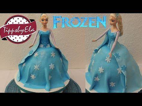 Infografik: Aufbau einer Elsa-Torte mit Puppe, Böden, Creme, Ganache und Fondant