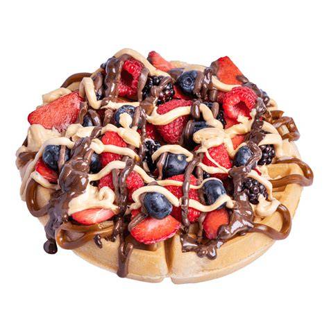 Infografik: Aufbau einer Magic Waffle - Teig, Füllung, Toppings