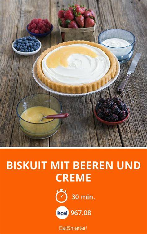 Infografik: Backschritte und benötigte Utensilien für Biskuit mit Beeren