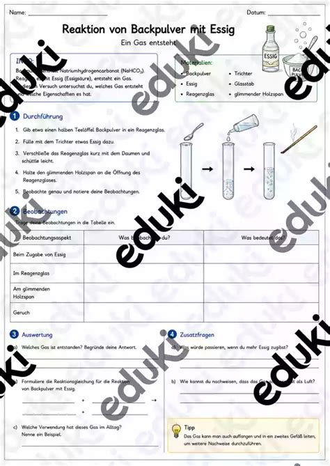 Infografik: Chemie von Backpulver und Essig in veganem Teig