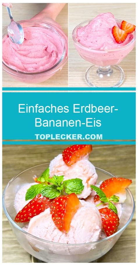 Infografik: Erdbeer-Bananen Eis-Rezeptübersicht