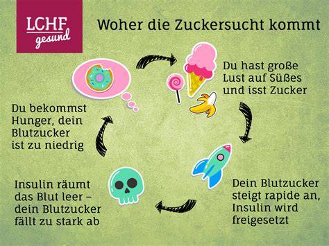Infografik: Folgen von Zuckersucht auf die Gesundheit