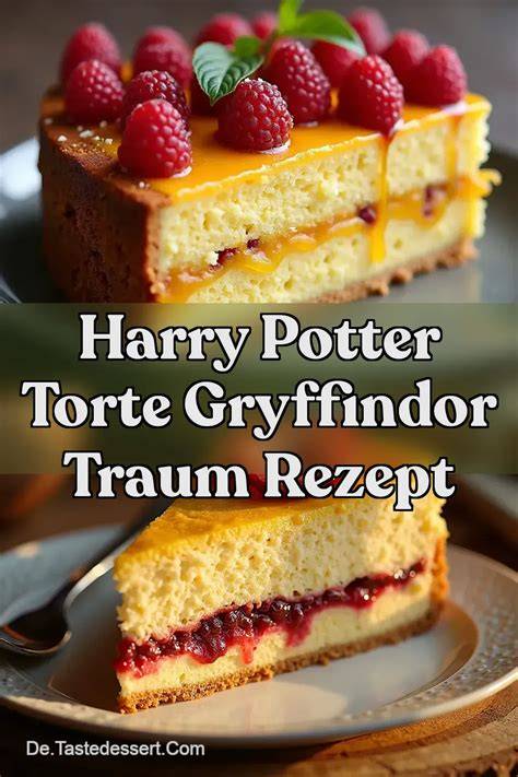 Infografik: Grundaufbau einer Harry Potter Gryffindor Torte - Böden, Buttercreme, Füllung, Deko
