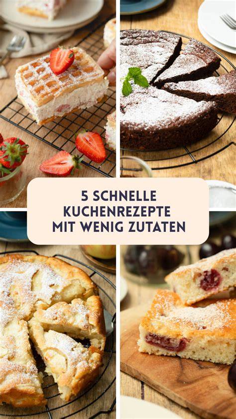 Infografik: Grundprinzipien einfacher Kuchenrezepte mit wenigen Zutaten