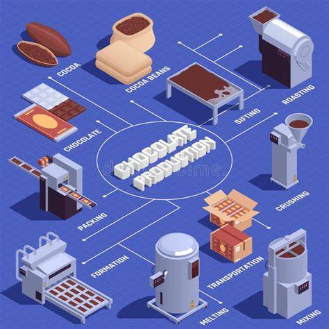 Infografik: Herkunftsketten in der Schokoladenproduktion (From Bean to Bar)