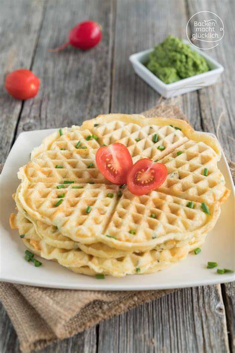 Infografik: Herzhafter Waffelteig mit Käse, Kräutern und Speck