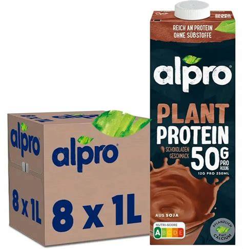 Infografik: Nährwerte eines typischen Alpro Soja Schoko Drinks pro Portion