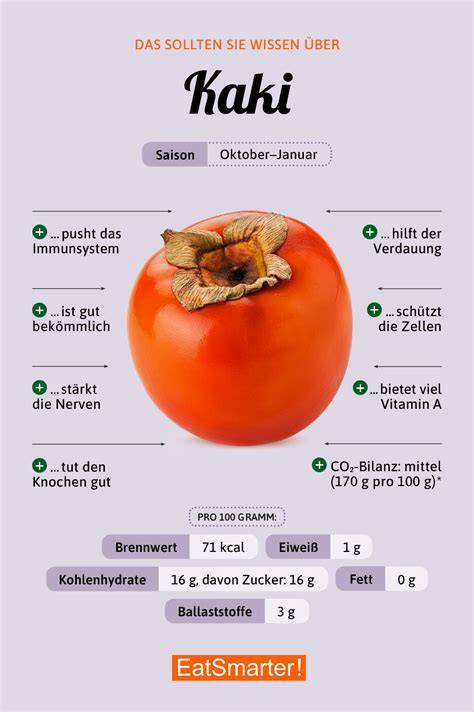 Infografik: Nährwerte und gesundheitliche Vorteile der Kaki