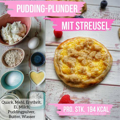 Infografik: Nährwertverteilung Hefe Plunder mit Pudding