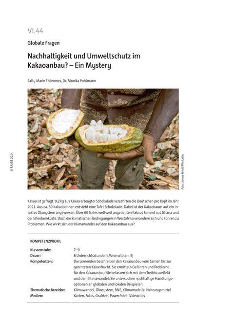 Infografik: Nachhaltigkeit im Kakaoanbau und Fairtrade-Schokolade